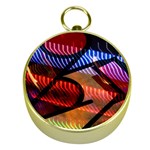 Graphic Shapes Experimental Rainbow Color Gold Compasses