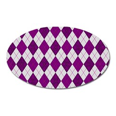 Plaid Pattern Oval Magnet