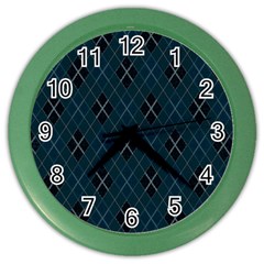 Plaid Pattern Color Wall Clocks by Valentinaart