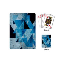 Plane And Solid Geometry Charming Plaid Triangle Blue Black Playing Cards (mini)  by Mariart