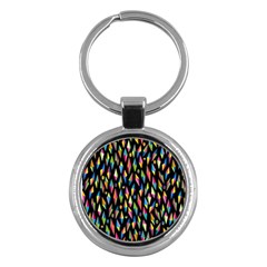 Skulls Bone Face Mask Triangle Rainbow Color Key Chains (round)  by Mariart