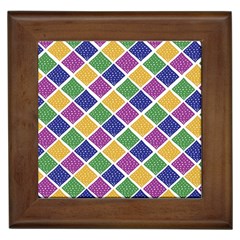 African Illutrations Plaid Color Rainbow Blue Green Yellow Purple White Line Chevron Wave Polkadot Framed Tiles by Mariart