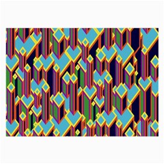 Building City Plaid Chevron Wave Blue Green Large Glasses Cloth (2-side) by Mariart