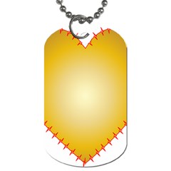 Heart Rhythm Gold Red Dog Tag (two Sides) by Mariart