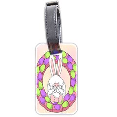 Make An Easter Egg Wreath Rabbit Face Cute Pink White Luggage Tags (two Sides) by Mariart