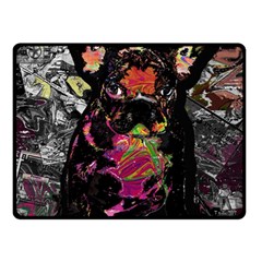 Bulldog Fleece Blanket (small) by Valentinaart