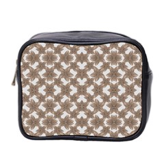 Stylized Leaves Floral Collage Mini Toiletries Bag 2-side