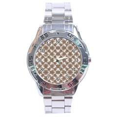 Stylized Leaves Floral Collage Stainless Steel Analogue Watch