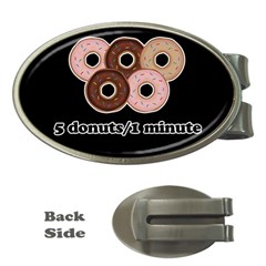 Five Donuts In One Minute  Money Clips (oval)  by Valentinaart