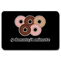 Five Donuts In One Minute  Large Doormat  by Valentinaart