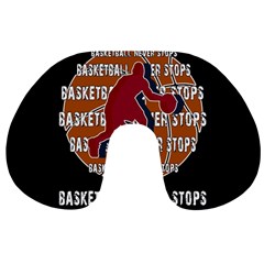 Basketball Never Stops Travel Neck Pillows by Valentinaart