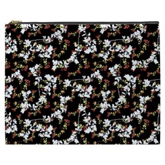 Dark Chinoiserie Floral Collage Pattern Cosmetic Bag (xxxl)  by dflcprints