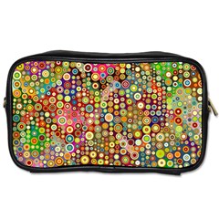 Multicolored Retro Spots Polka Dots Pattern Toiletries Bags