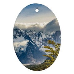 Snowy Andes Mountains, El Chalten Argentina Ornament (oval) by dflcprints