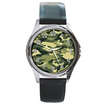 Camouflage Camo Pattern Round Metal Watch