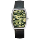 Camouflage Camo Pattern Barrel Style Metal Watch