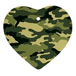 Camouflage Camo Pattern Heart Ornament (Two Sides)
