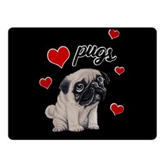 Love Pugs Double Sided Fleece Blanket (small) 