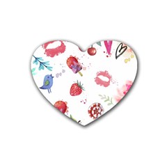 Hand Painted Summer Background  Heart Coaster (4 Pack)  by TastefulDesigns