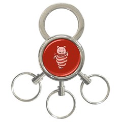 Red Stupid Self Eating Gluttonous Pig 3-ring Key Chains by CreaturesStore