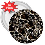 Skull pattern 3  Buttons (10 pack) 