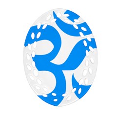 Hindu Om Symbol (ocean Blue) Ornament (oval Filigree) by abbeyz71