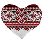 Consecutive Knitting Patterns Vector Large 19  Premium Flano Heart Shape Cushions