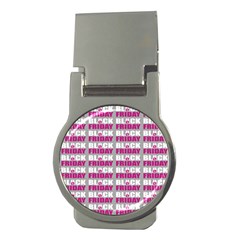 Black Friday Sale White Pink Disc Money Clips (round)  by Mariart