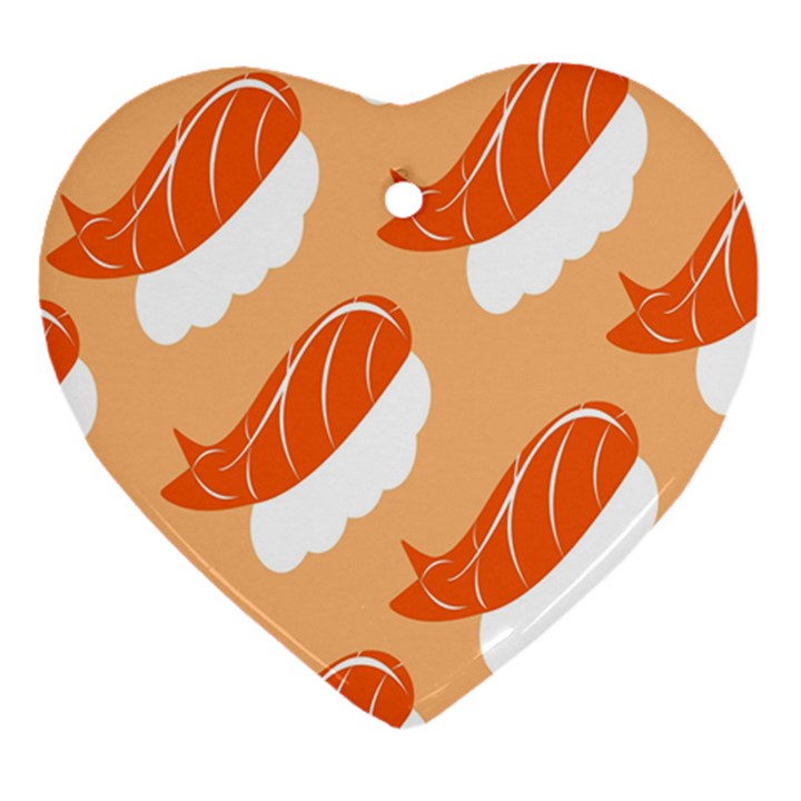 Fish Eat Japanese Sushi Ornament (Heart)