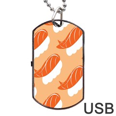 Fish Eat Japanese Sushi Dog Tag Usb Flash (two Sides) by Mariart