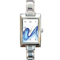 Glittering Abstract Lines Blue Wave Chefron Rectangle Italian Charm Watch by Mariart