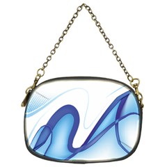 Glittering Abstract Lines Blue Wave Chefron Chain Purses (one Side)  by Mariart