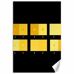 Horizontal Color Scheme Plaid Black Yellow Canvas 24  X 36  by Mariart