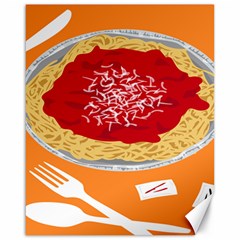 Instant Noodles Mie Sauce Tomato Red Orange Knife Fox Food Pasta Canvas 16  X 20   by Mariart