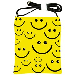 Linus Smileys Face Cute Yellow Shoulder Sling Bags by Mariart
