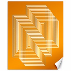 Orange Line Plaid Canvas 11  X 14  