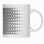 Polka Circle Round Black White Hole White Mugs Right