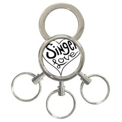 Singer Love Sign Heart 3-ring Key Chains by Mariart