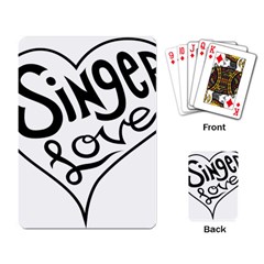 Singer Love Sign Heart Playing Card by Mariart
