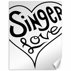 Singer Love Sign Heart Canvas 12  X 16   by Mariart