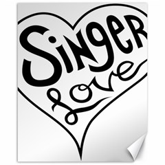 Singer Love Sign Heart Canvas 16  X 20   by Mariart