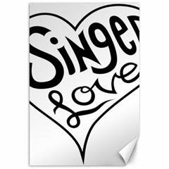 Singer Love Sign Heart Canvas 20  X 30   by Mariart