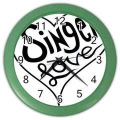 Singer Love Sign Heart Color Wall Clocks by Mariart