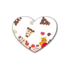 Chocopa Panda Heart Coaster (4 Pack)  by Nexatart