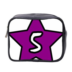 Star Five Purple White Mini Toiletries Bag 2-side by Mariart
