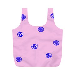 Star Space Balloon Moon Blue Pink Circle Round Polkadot Full Print Recycle Bags (m)  by Mariart
