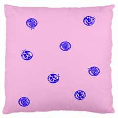 Star Space Balloon Moon Blue Pink Circle Round Polkadot Large Flano Cushion Case (one Side) by Mariart