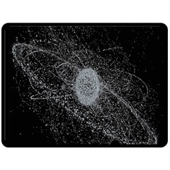 Space X Circle Line Black Double Sided Fleece Blanket (large)  by Mariart