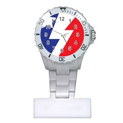 Three Colors Blue White Line Star Plastic Nurses Watch by Mariart