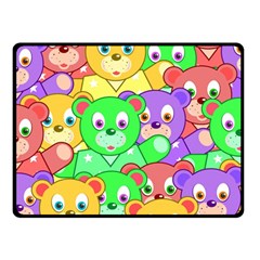 Cute Cartoon Crowd Of Colourful Kids Bears Fleece Blanket (small) by Nexatart